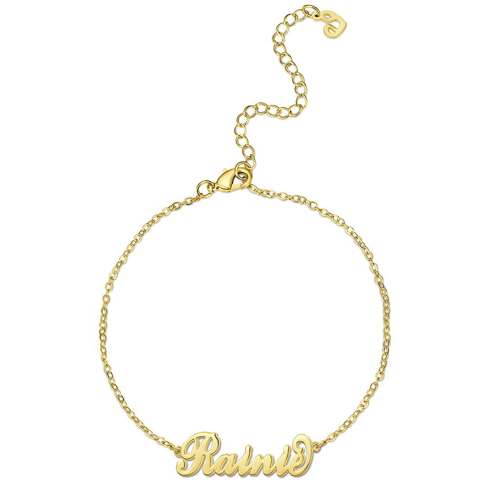 Children's Name Bracelet 14K Gold Plated - Length Adjustable