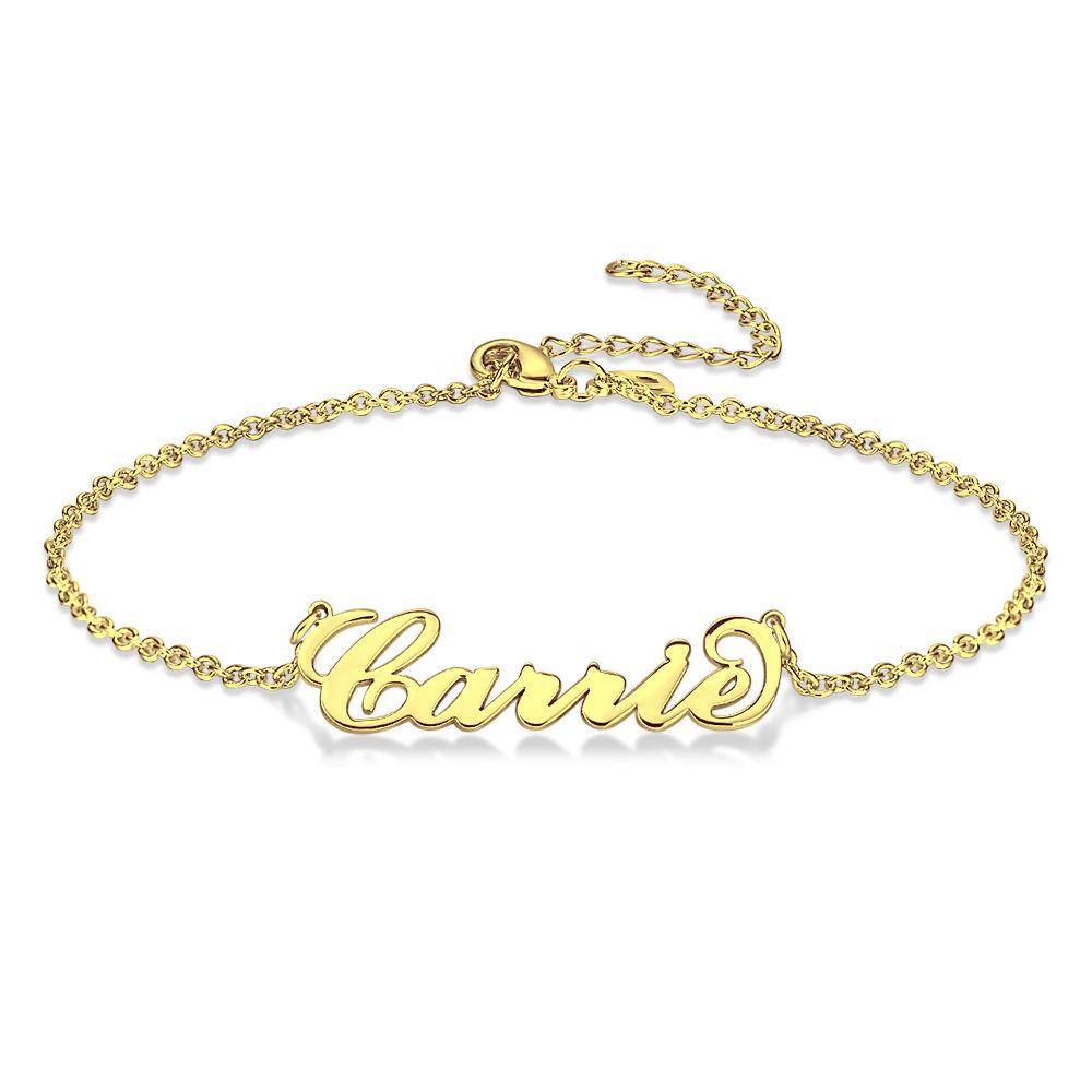 Custom Name Anklet, Personalized Jewelry 14K Gold Plated - Golden