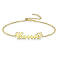 Custom Name Anklet, Personalized Jewelry 14K Gold Plated - Golden