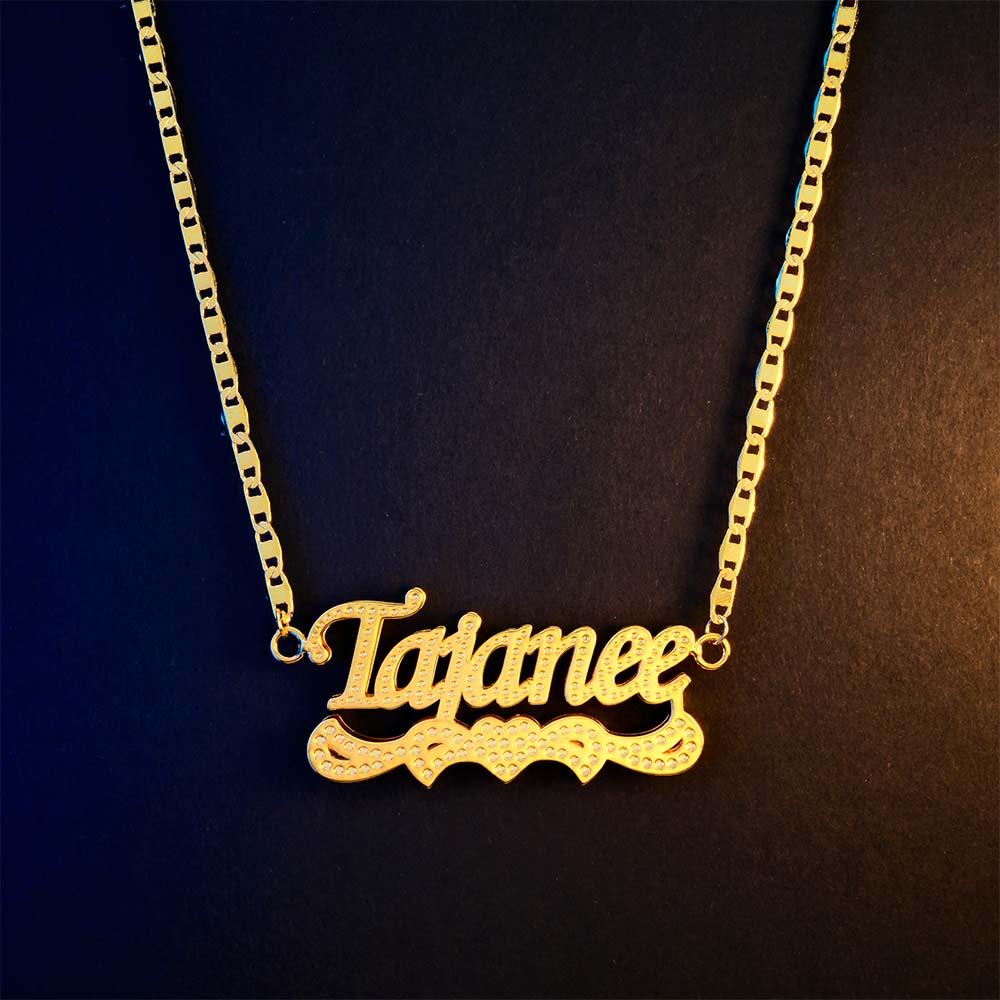 Custom Name Necklace Hip Hop Fashion Heart Decor Necklace Gifts for Him