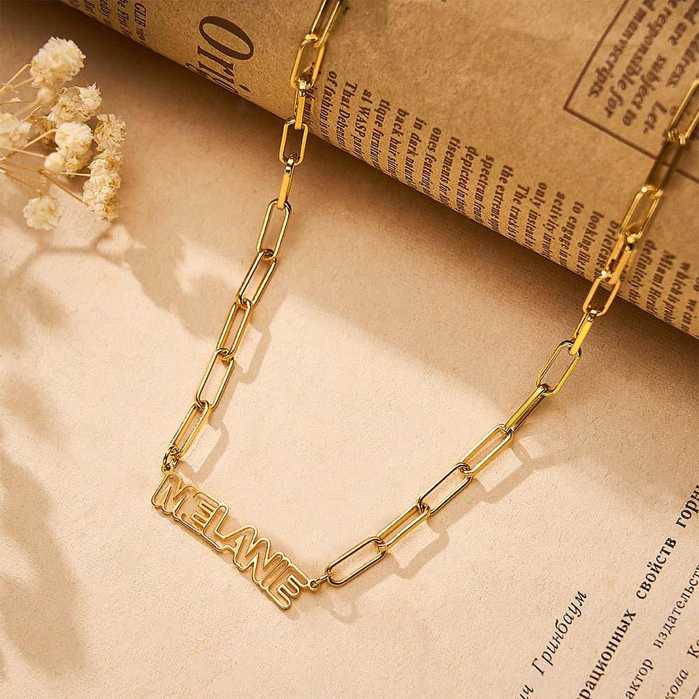 Custom Hollow Out Name Necklace Elegant Pendant Jewelry Gifts For Her