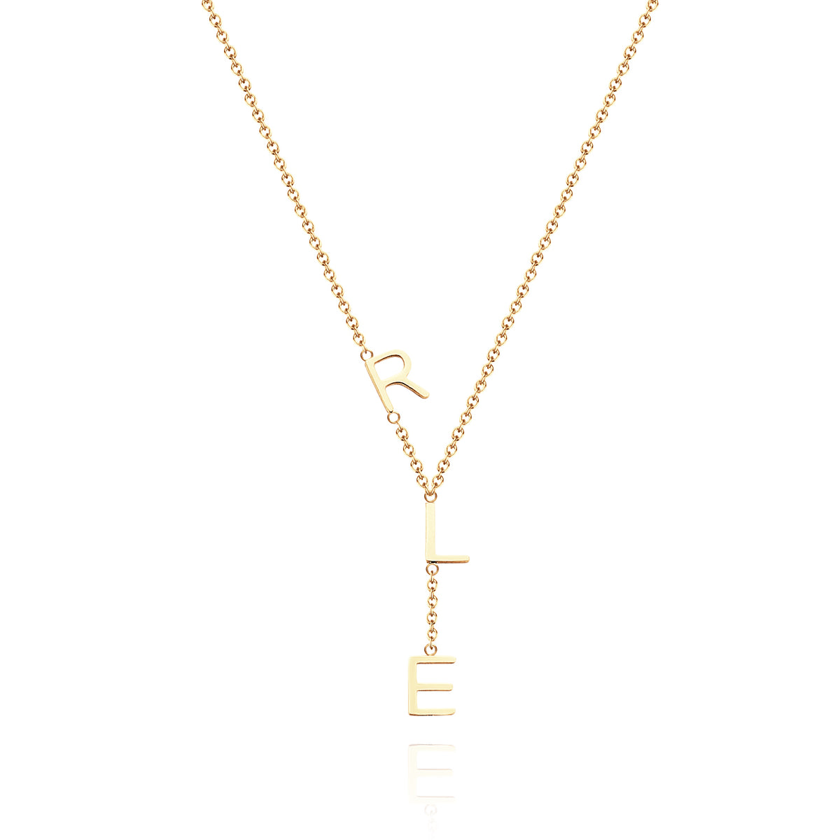 Custom Initial Necklace Custom Drop Name Necklace Name Y Necklace Personalized Gift for Her Bridesmaid Jewelry