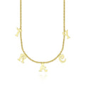 Personalized Name Necklace, Initial Letter Necklace 14k Gold Plated - Golden