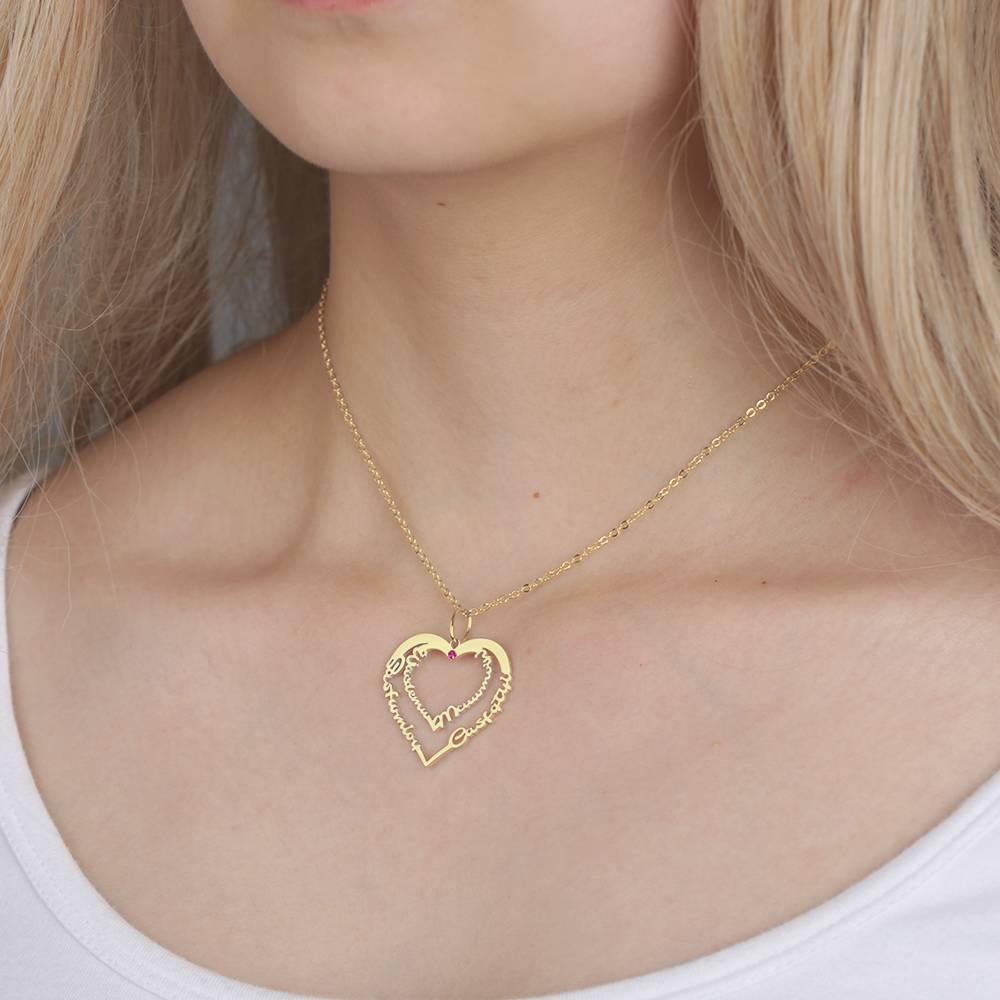 Custom Birthstone Name Necklace, Unique Gift 14K Gold Plated - Golden
