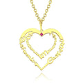 Custom Birthstone Name Necklace, Unique Gift 14K Gold Plated - Golden