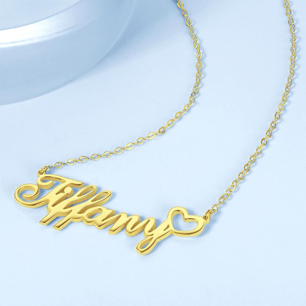 Name Necklace Custom  Unique Style Name Necklace 14K Gold Plated