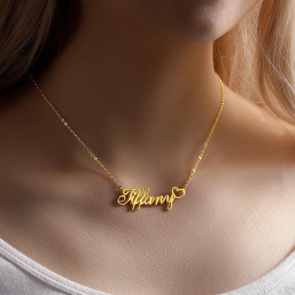 Name Necklace Custom  Unique Style Name Necklace 14K Gold Plated