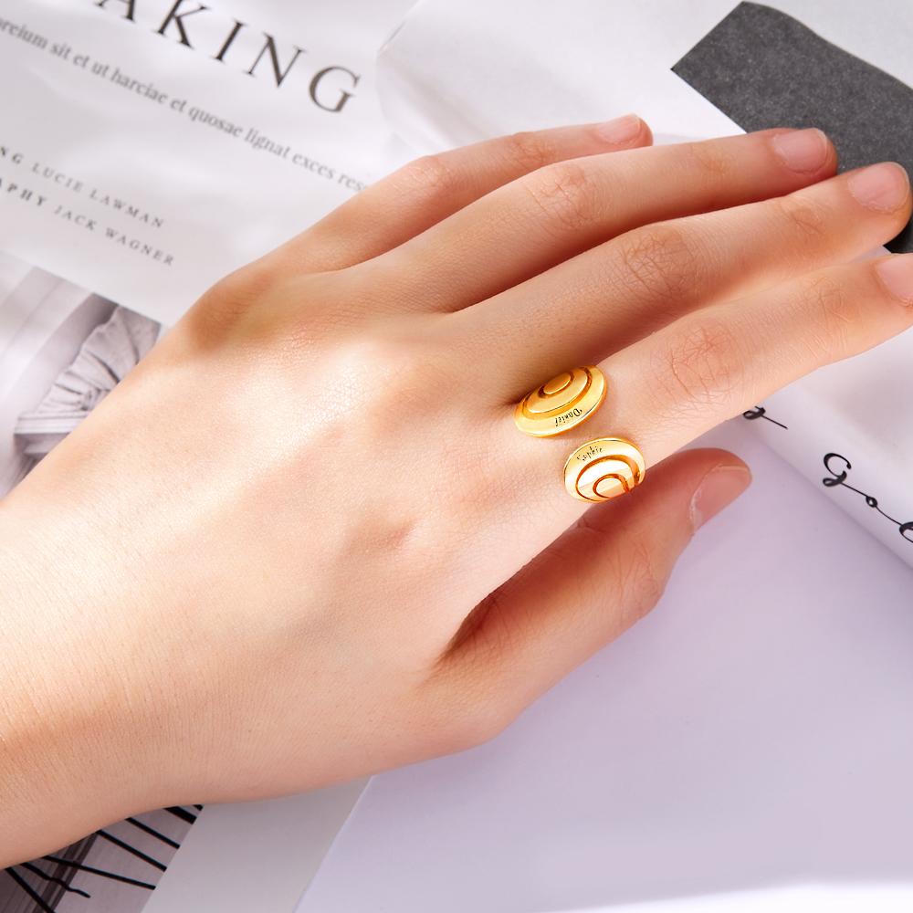 Custom Engraved Hug Name Rings Gift for Her