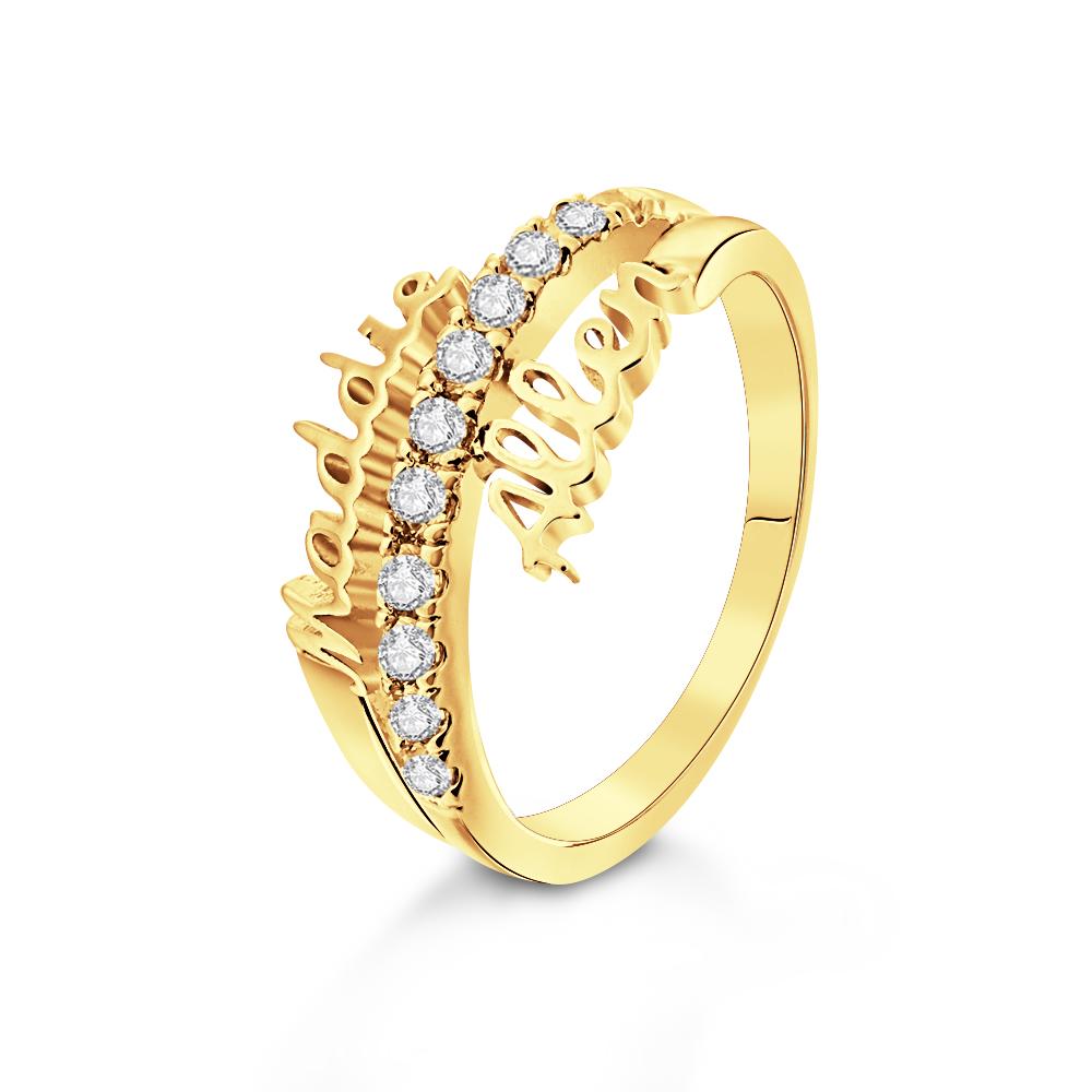 Custom Two Names Ring Personalized Gift For Mom Best Friend Gift Stackable Ring
