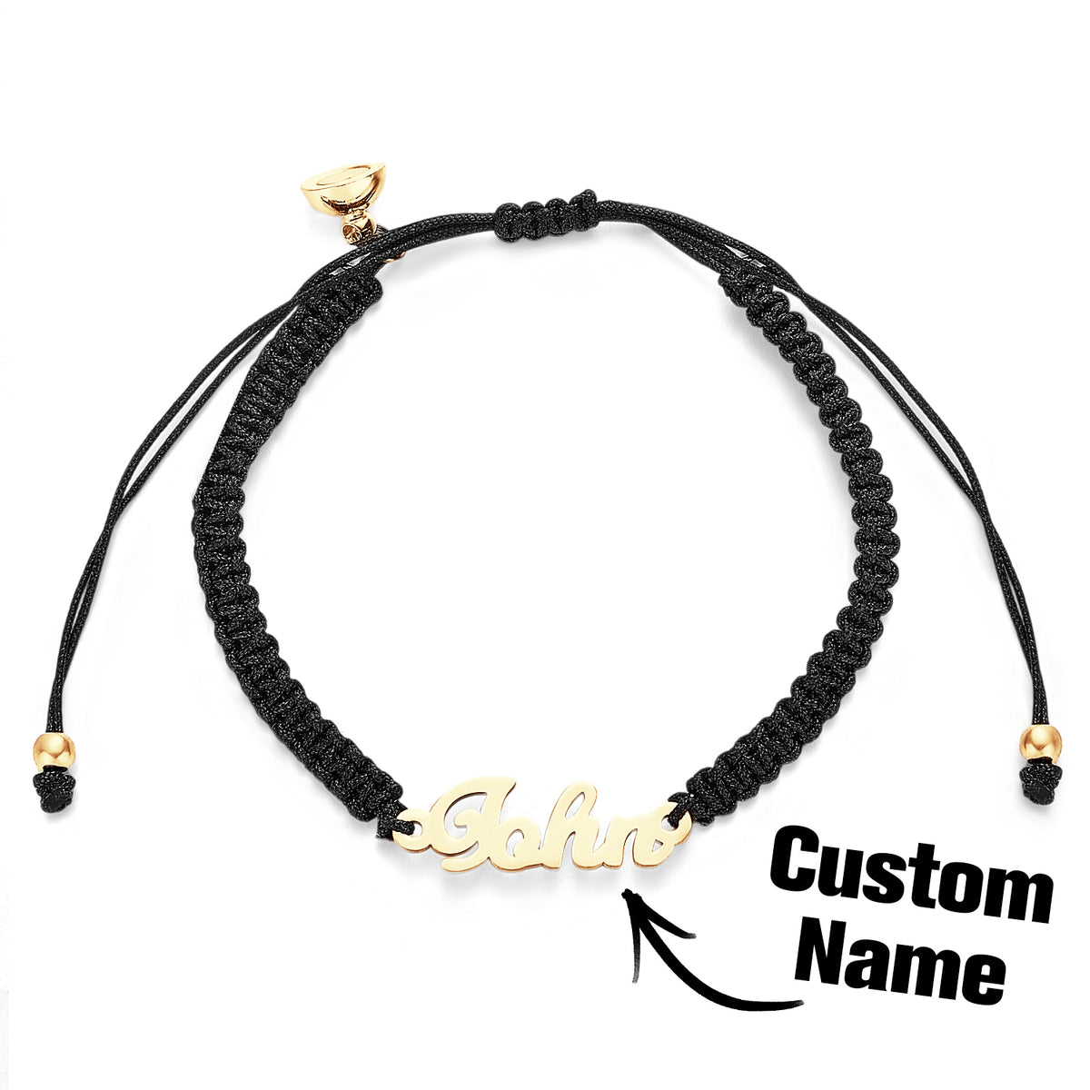 Custom Braided Name Bracelet with Heart Personalized Couple Heart Bracelet Unisex Adjustable Bracelet Couple Gifts