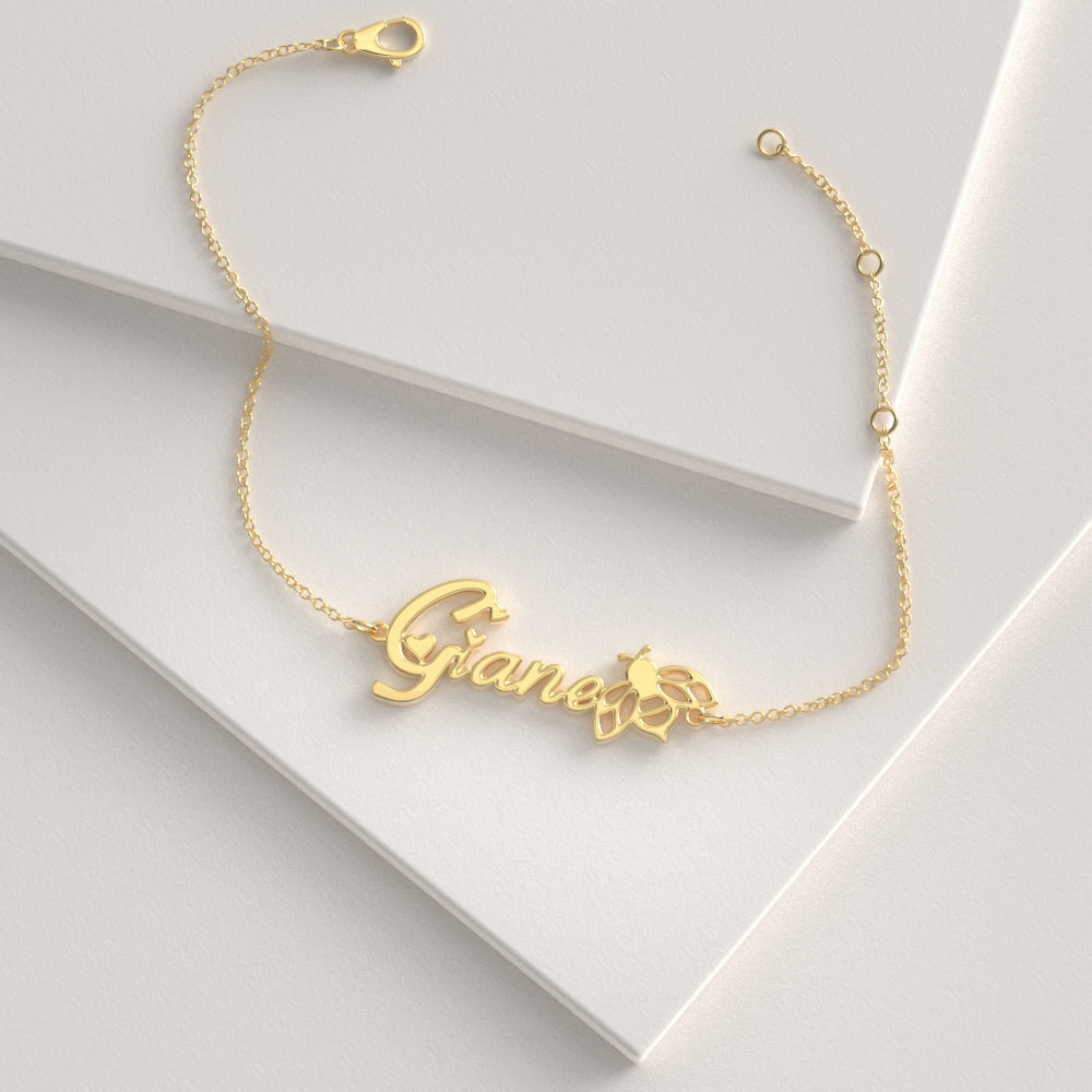 Custom Bee Name Bracelet Gift, Personalized The Best Gift For Your Dear