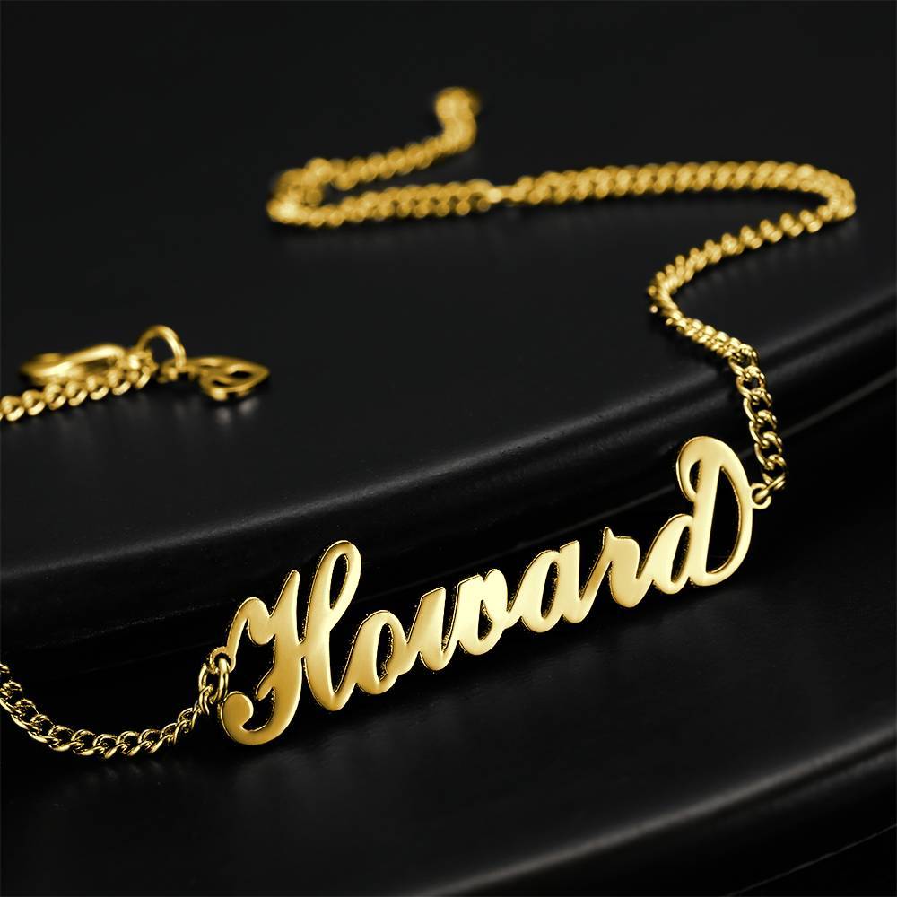Personalized Name Bracelet, Any Name Bracelet 14k Gold Plated - Golden