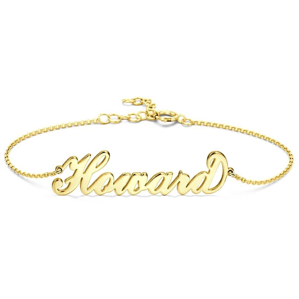 Personalized Name Bracelet, Any Name Bracelet Platinum Plated - Silver