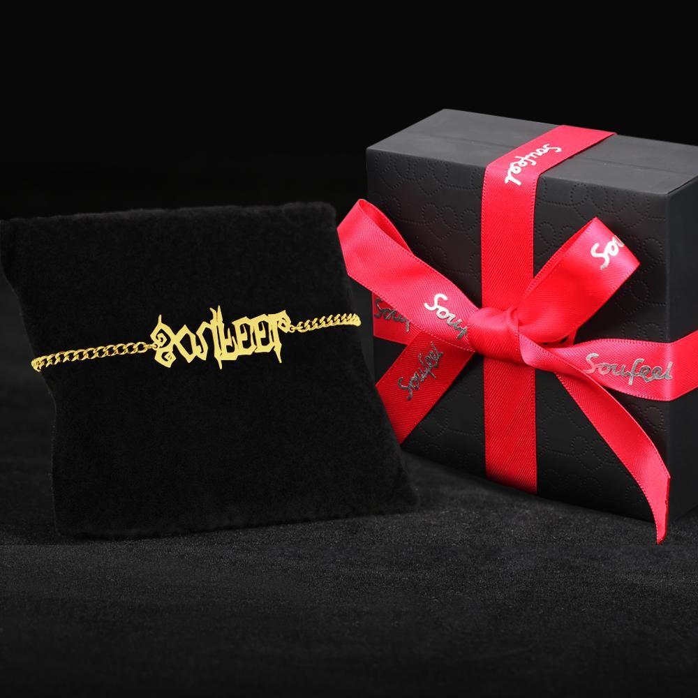 Custom Bracelet Name Bracelet Gifts Rose Gold Plated