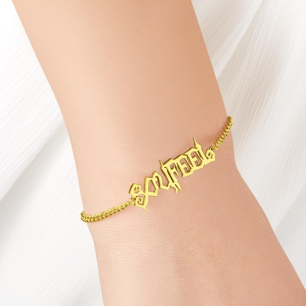 Name Bracelet Custom Bracelet Gifts Special Design 14k Gold Plated Silver