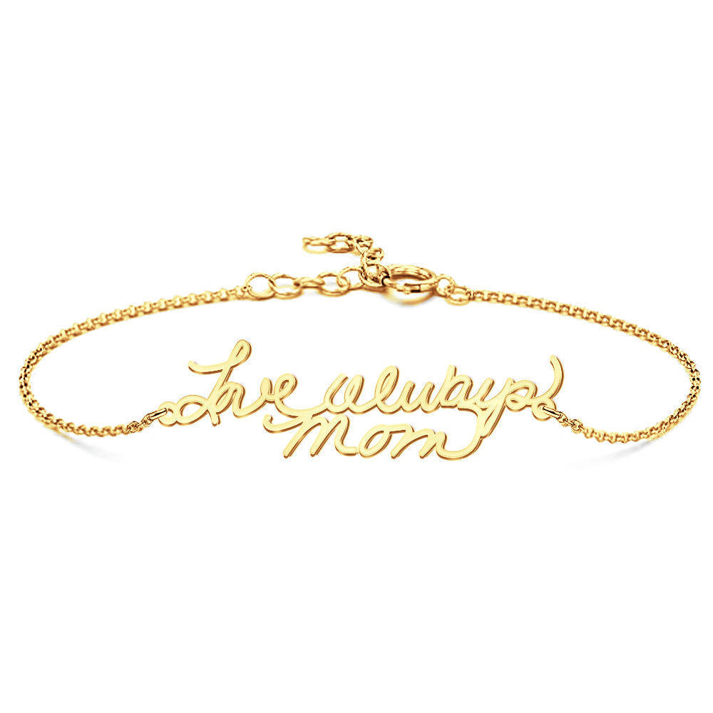Personalized Photo Handwriting Bracelet Memorial Custom Keepsake Gift for Mom Girlfriend Family