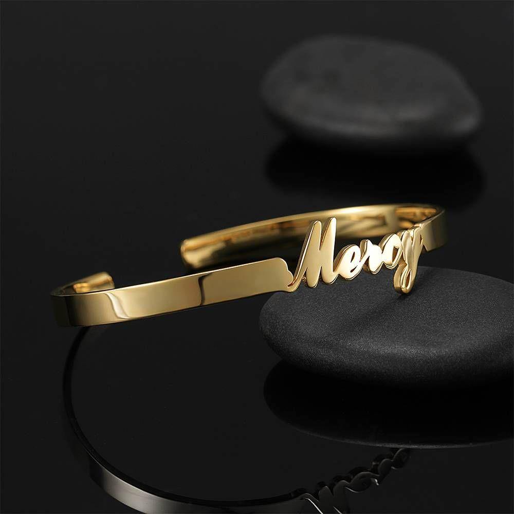 Name Bracelet Simple Style 14K Gold Plated