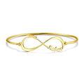 Name Bangle, Name Infinity Bracelet Two Names 14K Gold Plated