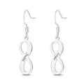 Custom Engraved Earrings Name Drop Earrings with Infinity Earrings Platinum Plated