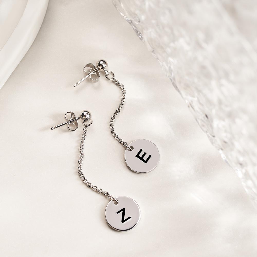 All of You Personalized Dangling Earrings with Initial Sweet and always Beautiful Gift