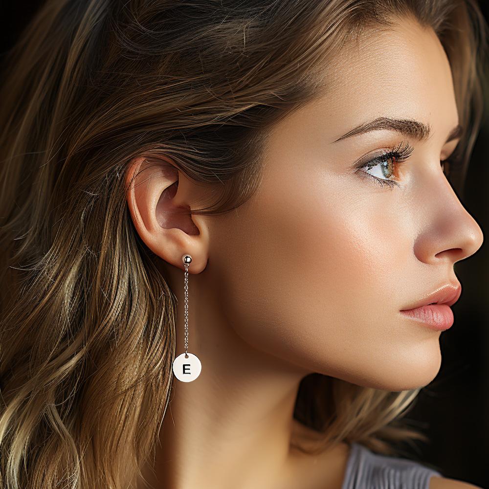 All of You Personalized Dangling Earrings with Initial Sweet and always Beautiful Gift