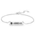 Scannable Spotify Code Anklet Engraved Bar Anklet Silver Color Gifts for Girlfriend