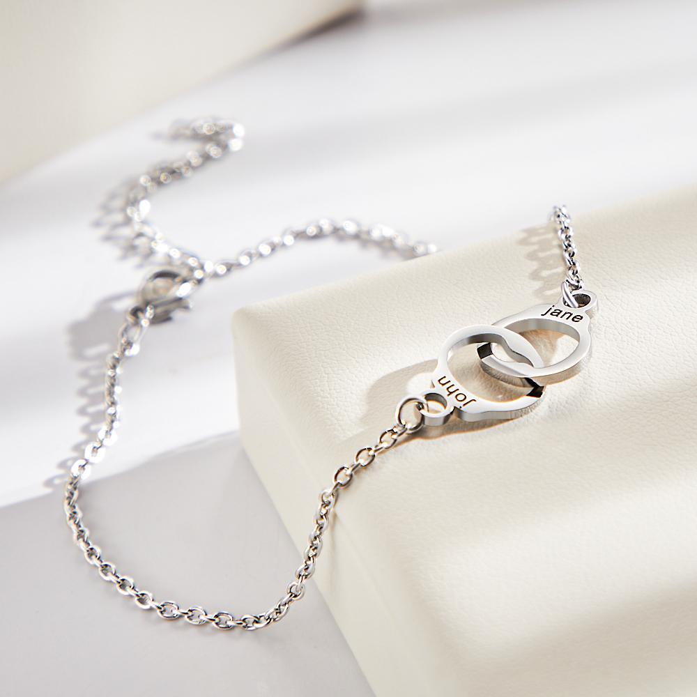 Custom Engraved Anklets Creative Retro Handcuffs Anklet Chain