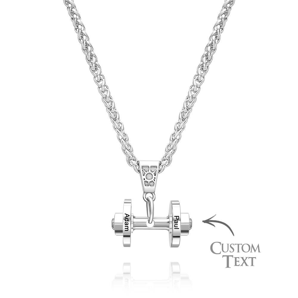 Personalized DAD Dumbbell Charm Necklace Fashionable Pendant Father's Day Gift