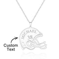 Custom Engraved Necklace Football Sports Helmet Gifts