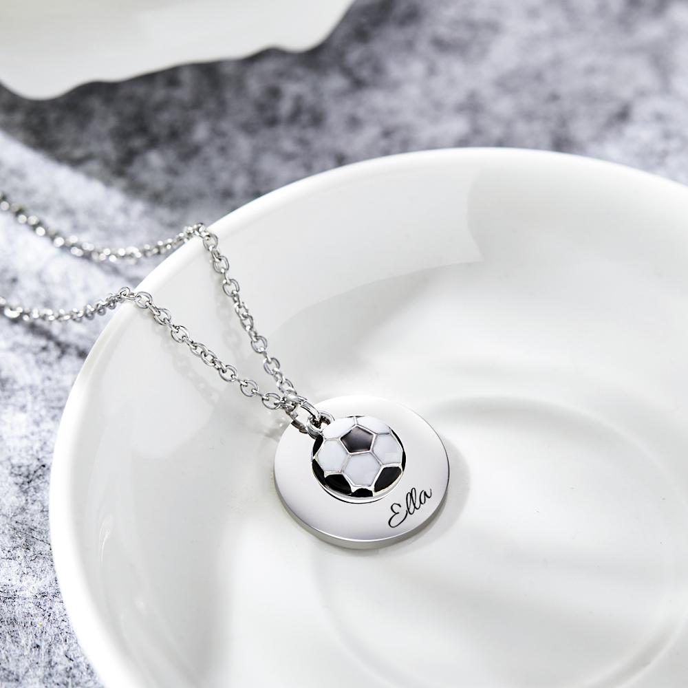 Custom Engraved Necklace Soccer Sport Creative Gifts
