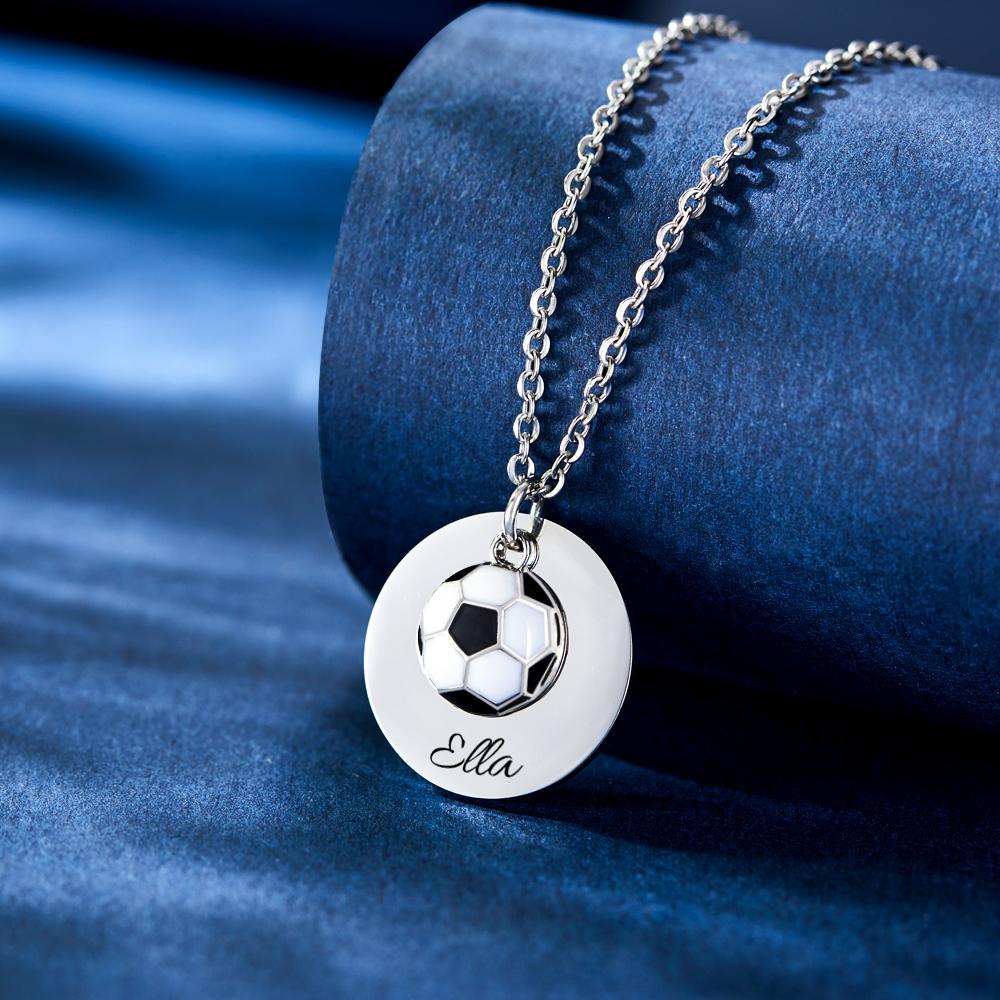 Custom Engraved Necklace Soccer Sport Creative Gifts