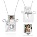 Custom Photo Engraved Camera Necklace Pendant Necklace Creative Gift for Her Couple gifts