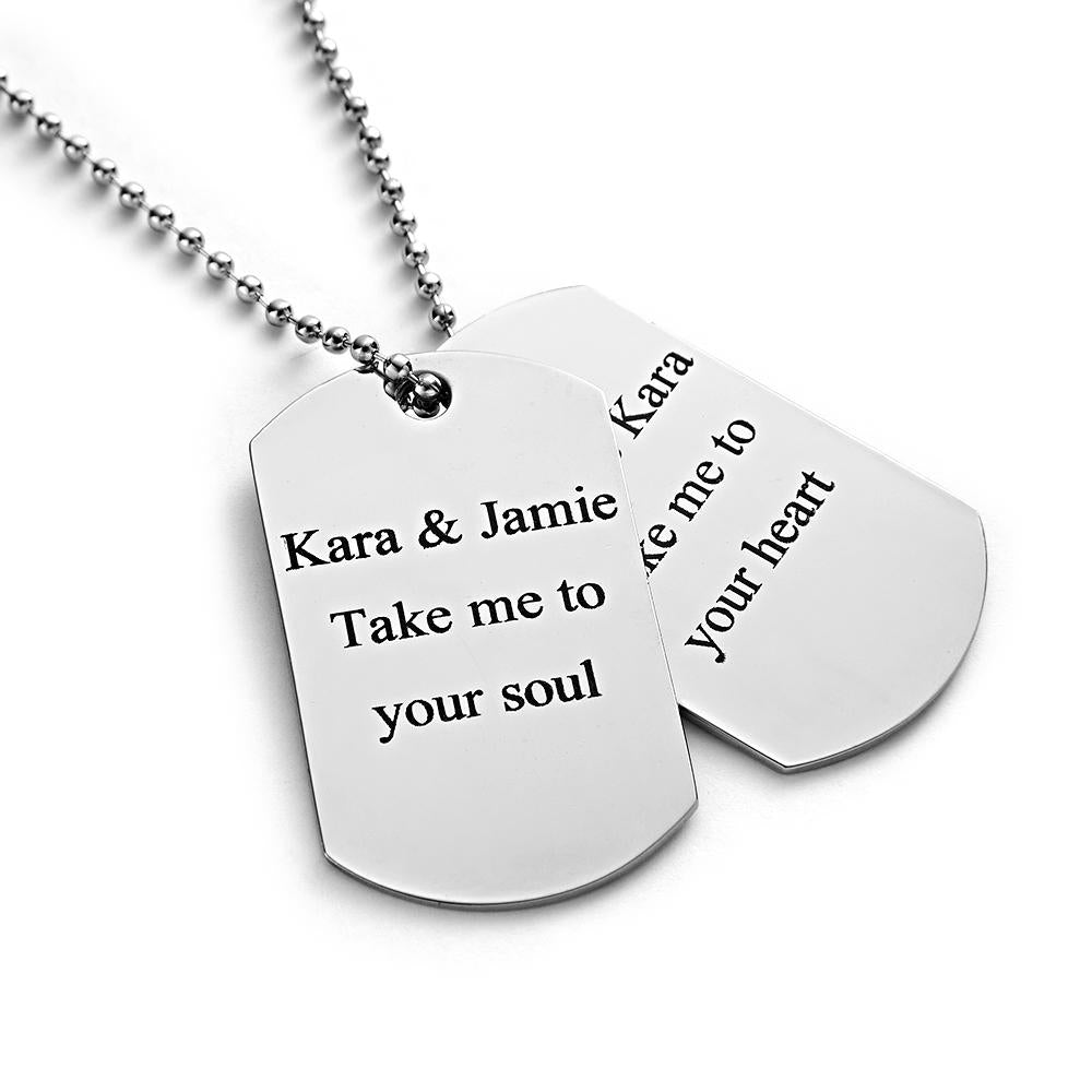 Custom Double Dog Tag Necklace Personalized Men's Jewelry for Wedding Gift And Anniversary