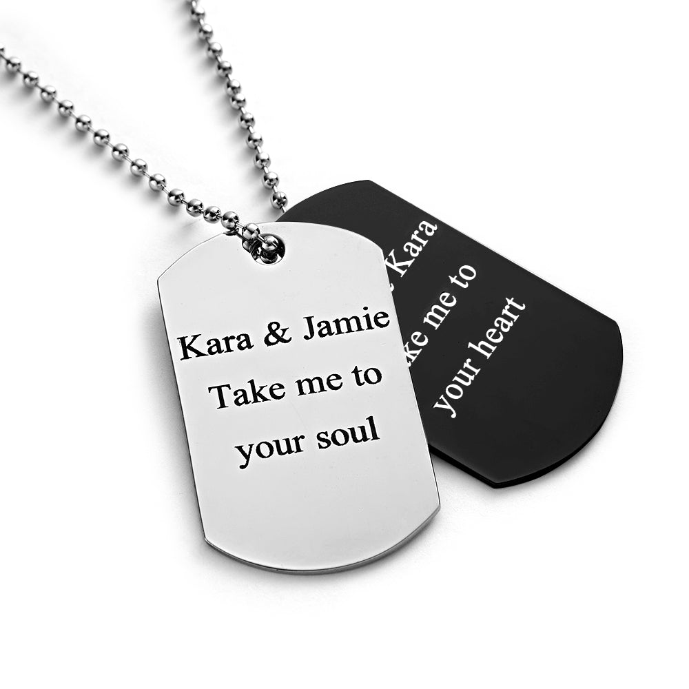 Custom Double Dog Tag Necklace Personalized Men's Jewelry for Wedding Gift And Anniversary