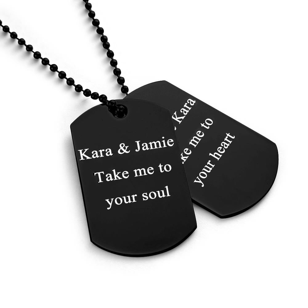 Custom Double Dog Tag Necklace Personalized Men's Jewelry for Wedding Gift And Anniversary