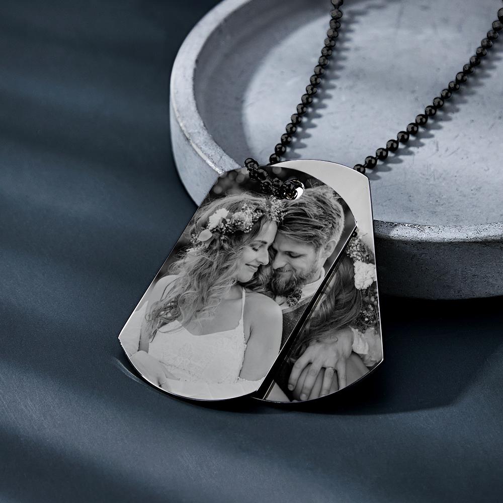 Custom Double Dog Tag Necklace Personalized Men's Jewelry for Wedding Gift And Anniversary