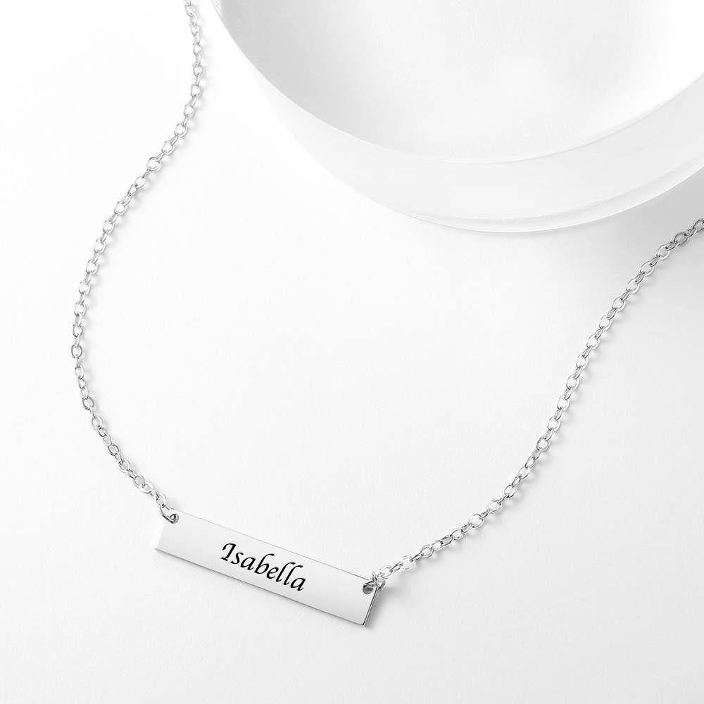 Children's Engraved Bar Necklace Platinum Plated