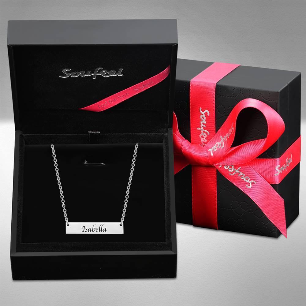 Children's Engraved Bar Necklace Platinum Plated
