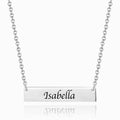 Children's Engraved Bar Necklace Platinum Plated