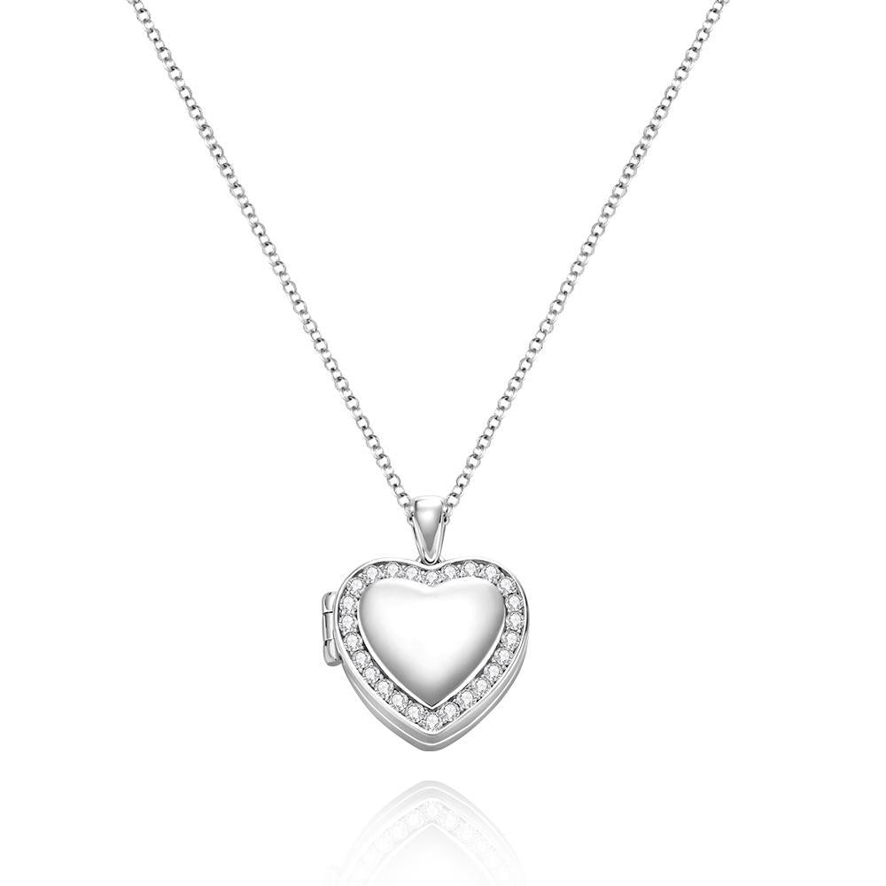 Custom Photo Engraved Necklace Heart Shaped Photo Locket Birthday Gifts for Women