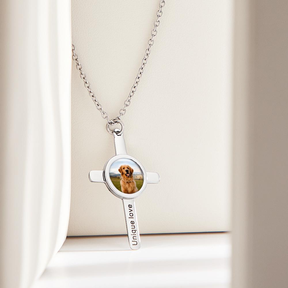 Custom Engraved Photo Necklace "Unique Love" Gifts for Pet
