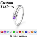 Personalized Birthstone Name Memorial Ring to Remember Someone You Loved