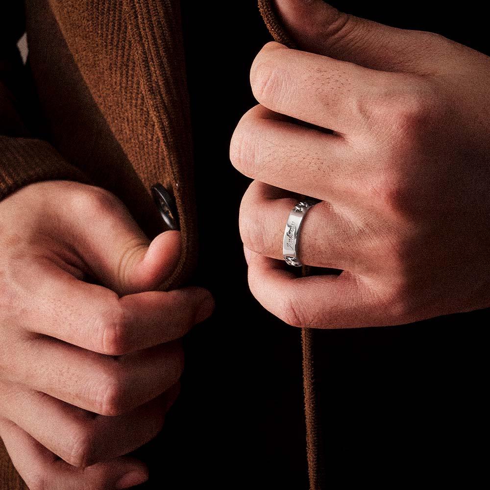 Men's Personalized Ring Custom Message Ring  the Best Gift for Lover