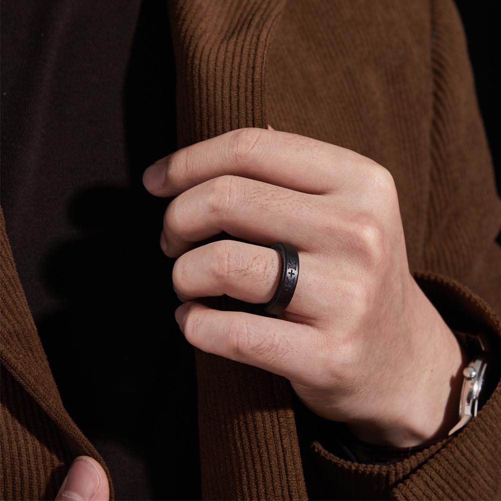 Custom Wood Ring Personalized Ring Engraved Wedding Ring Wooden Ring Mens Jewelry