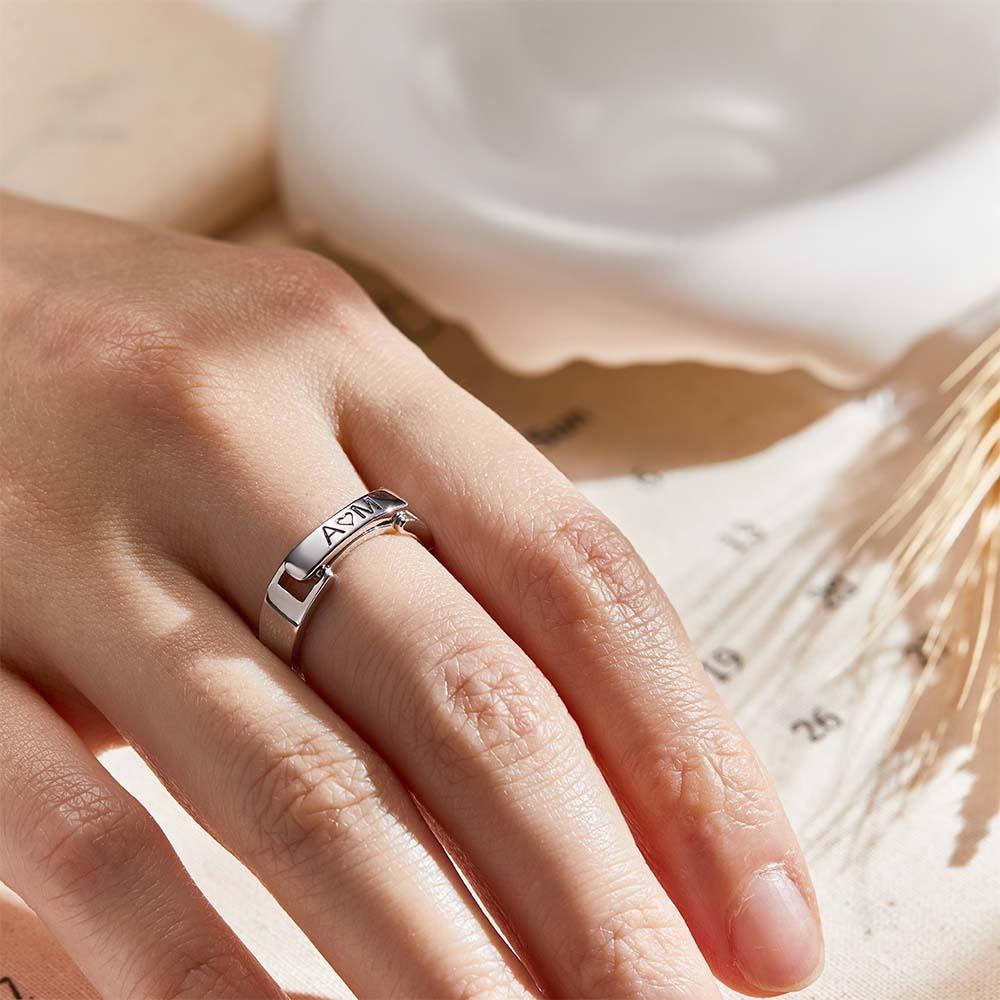 Stackable Name Ring Personalized Custom Name and Date Ring Anniversary Wedding Gift for Her