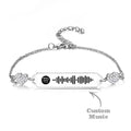 Custom Scannable Spotify Code Bracelet Diamond Heart Metal Creative Gifts