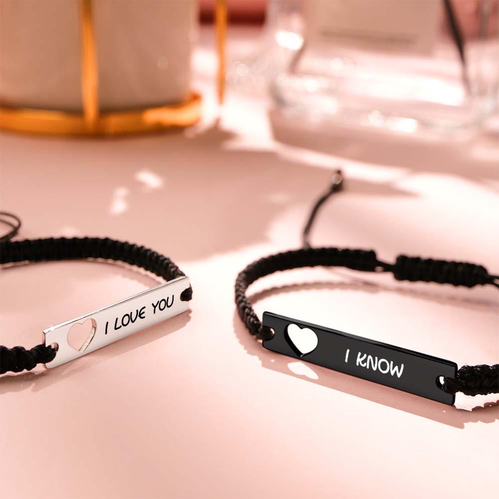 Custom Scannable Spotify Code Bracelet Braided Rope Couple Gifts