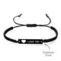 Custom Engraved Bracelet Hollow Heart Couple Memorial Gifts