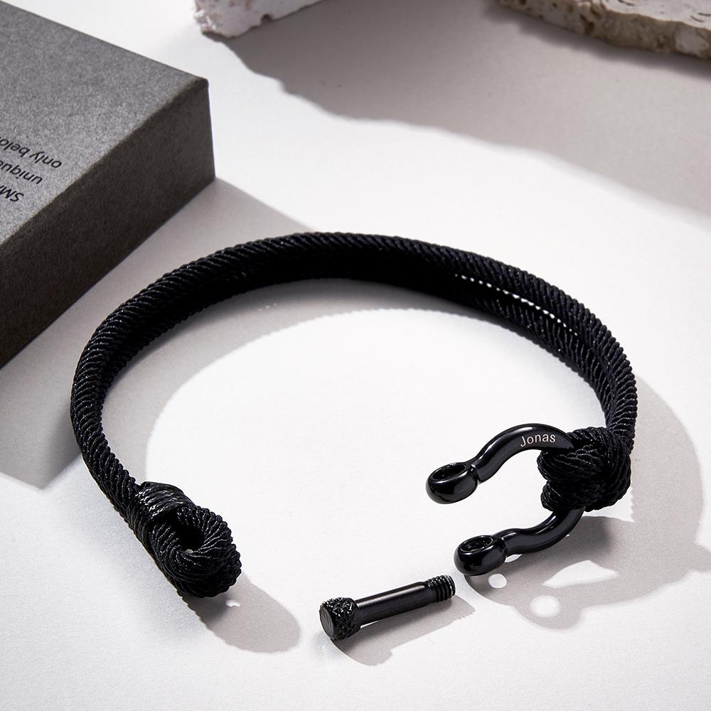 Engravable Bracelet Personalized Classic Rope Bracelet For Men