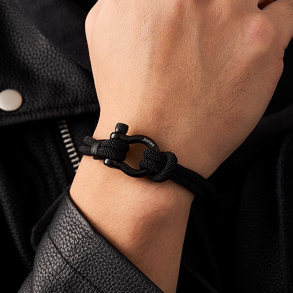 Engravable Bracelet Personalized Classic Rope Bracelet For Men